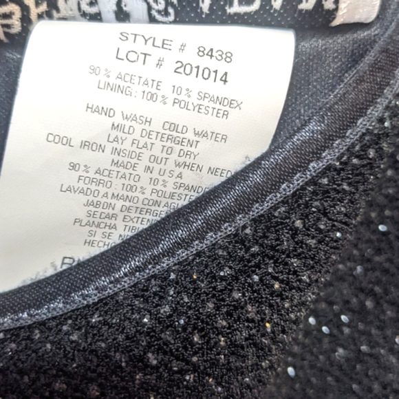 Betsey & Adam by Jaslene formal long dress, long sleeves, bead accents black - Picture 6 of 6